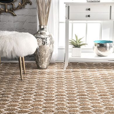 nuLOOM Alisha Woven Jute Reversible Honeycomb Area Rug