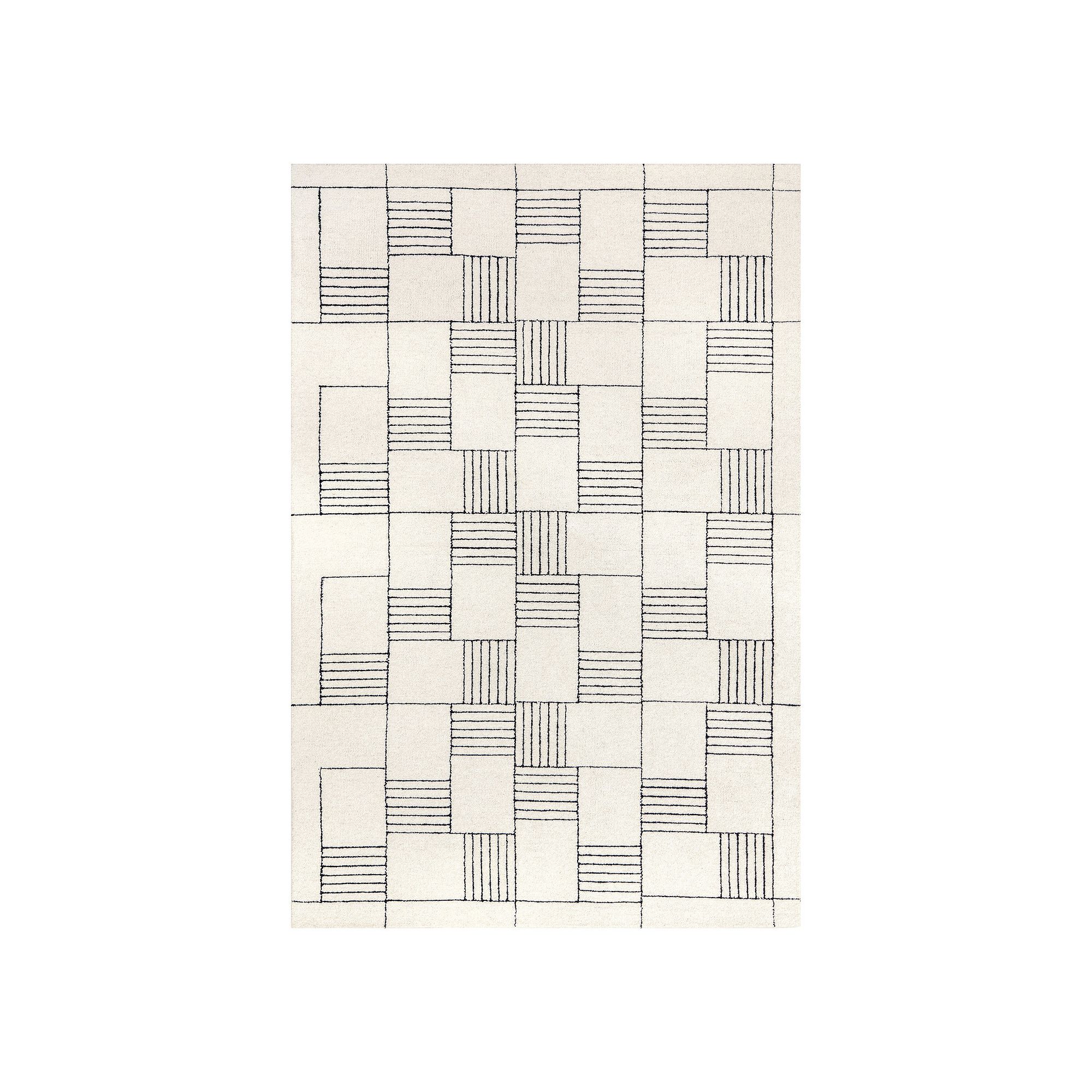 nuLOOM Danika Abstract Checkered Wool Area Rug, Ivory