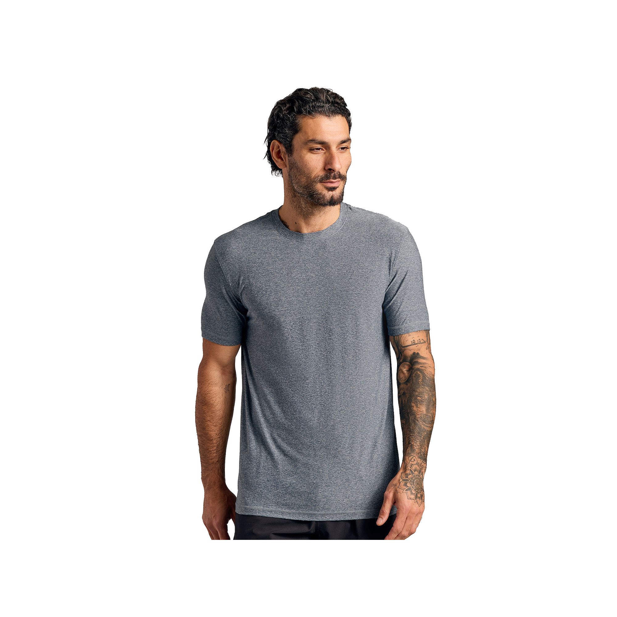 Mens True Classic Mosture-Wicking Crewneck T-Shirt, Size: Large, Grey Navy