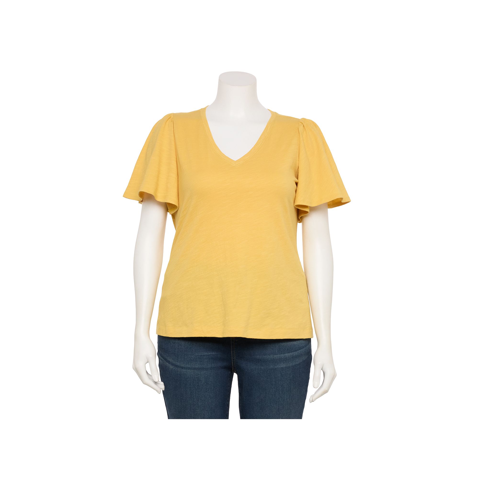 Plus Size LC Lauren Conrad V-Neck Flutter Sleeve Top, Womens, Size: 1XL, N