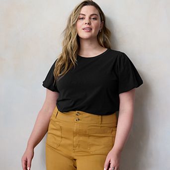 Plus Size LC Lauren Conrad Bubble Sleeve Tee