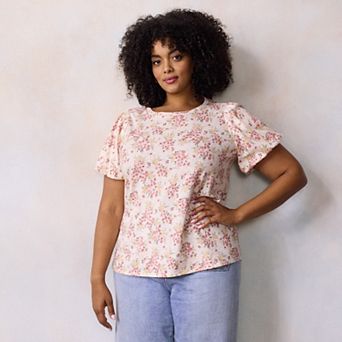 Plus Size LC Lauren Conrad Bubble Sleeve Tee