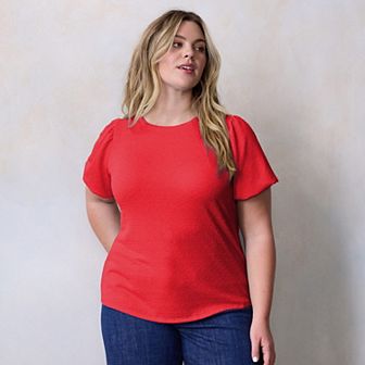 Plus Size LC Lauren Conrad Bubble Sleeve Tee