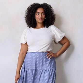 Plus Size LC Lauren Conrad Bubble Sleeve Tee