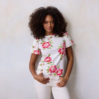 Petite LC Lauren Conrad Bubble Sleeve Tee