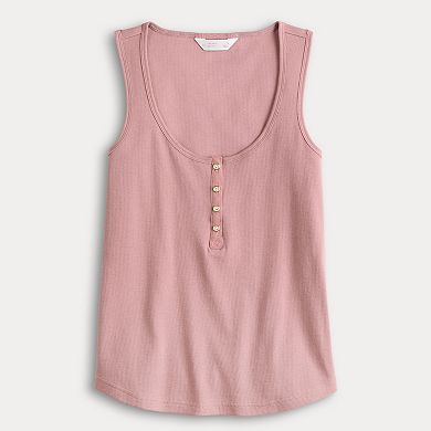 Petite LC Lauren Conrad Henley Tank Top