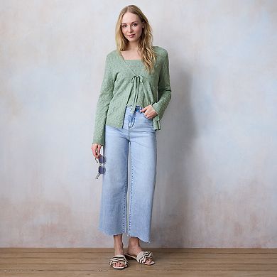 Women's LC Lauren Conrad V-Neck Pointelle Cardigan
