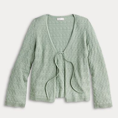 Women's LC Lauren Conrad V-Neck Pointelle Cardigan