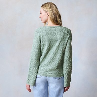 Women's LC Lauren Conrad V-Neck Pointelle Cardigan
