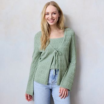 Women's LC Lauren Conrad V-Neck Pointelle Cardigan