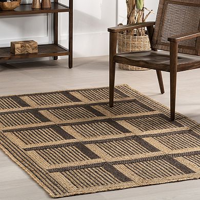 nuLOOM Aletta Geometric Tiled Jute Area Rug