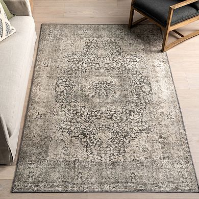 nuLOOM Hillstone Collection Traditional Vintage Medallion Area Rug
