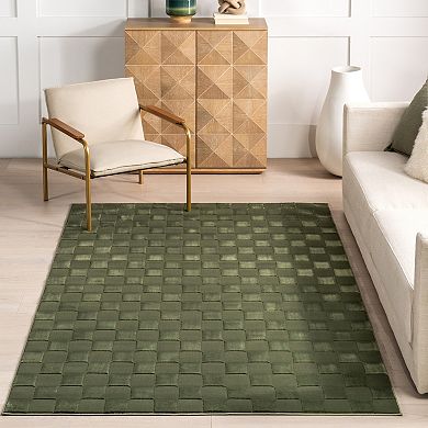 nuLOOM Alaiya Checkered Machine Washable Area Rug