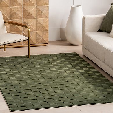 nuLOOM Alaiya Checkered Machine Washable Area Rug