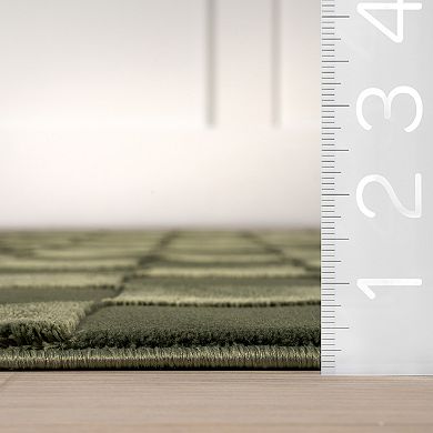 nuLOOM Alaiya Checkered Machine Washable Area Rug
