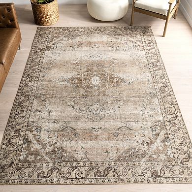 nuLOOM Hillstone Collection Traditional Vintage Medallion Area Rug