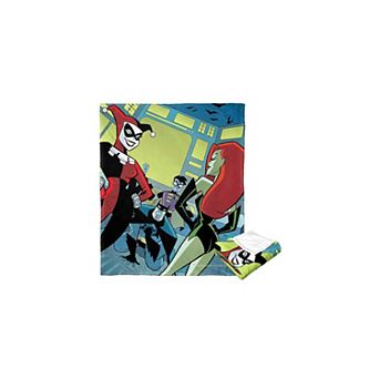 Dc Comics Batman Harley Quinn Batcave Break In Silk Touch Throw Blanket