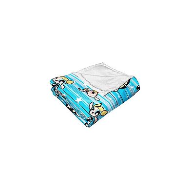 Cartoon Network Powerpuff Girls Flying Fast Silk Touch Throw Blanket 50x60 Inches