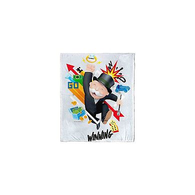 Hasbro Monopoly Always Winning Silk Touch Throw Blanket 50x60 Inches