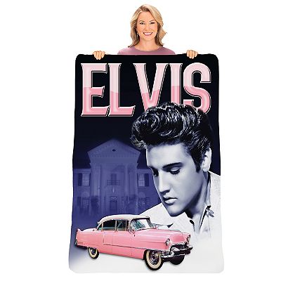Collections Etc 5 Foot Long Elvis Pink Cadillac Cozy Throw Blanket