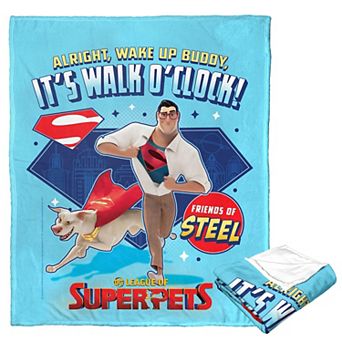 Warner Brothers Dc Superpets Walk O Clock Silk Touch Throw Blanket