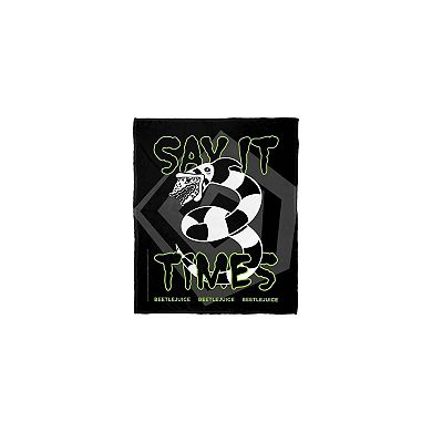 Warner Bros. Beetlejuice Say It Three Times Silk Touch Throw Blanket 50x60 Inches