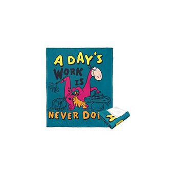 Warner Bros. The Flintstones All In A Days Worik Silk Touch Throw Blanket 50x60 Inches