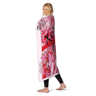 Dc Comics Batman Pink Harley Quinn Panels Silk Touch Throw Blanket