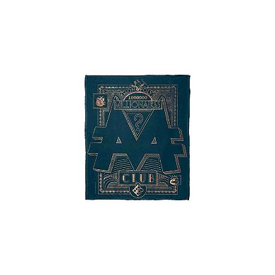 Hasbro Monopoly Millionare Club Silk Touch Throw Blanket 50x60 Inches