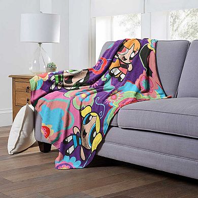 Cartoon Network Powerpuff Girls Flower Explosion Silk Touch Throw Blanket 50x60 Inches