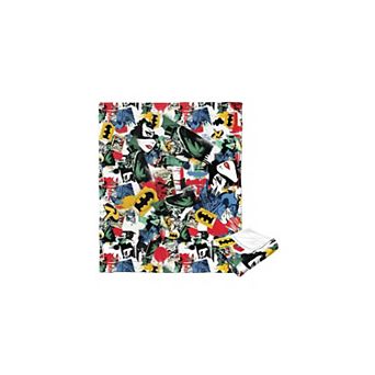 Dc Comics Batman Sticker Collage Silk Touch Throw Blanket