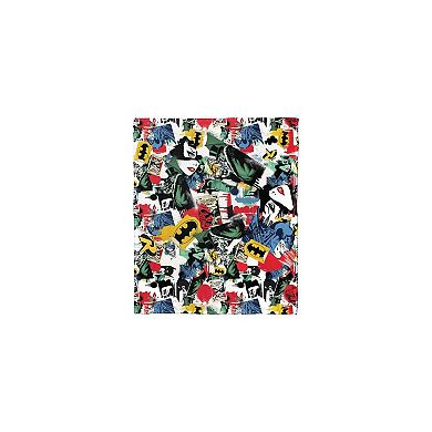 Dc Comics Batman Sticker Collage Silk Touch Throw Blanket