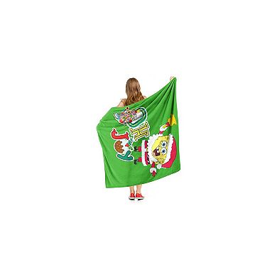 Spongebob Oh Joyful Holiday Silk Touch Throw Blanket