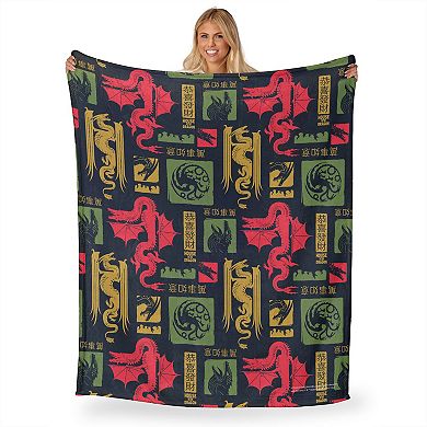 Warner Bros. Game Of Thrones Year of the Dragon Dragon Pattern Silk Touch Throw Blanket 50x60 Inches