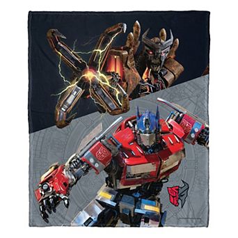 Hasbro Transformers: Rise Of The Beasts Scourge Versus Optimus Prime Silk Touch Throw Blanket