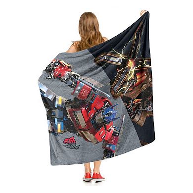 Hasbro Transformers: Rise Of The Beasts Scourge Versus Optimus Prime Silk Touch Throw Blanket
