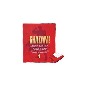 Warner Bros. DC Comics Shazam List Of Powers Silk Touch Throw Blanket 50x60 Inches