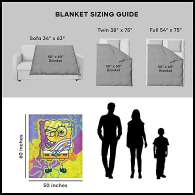 Spongebob Cool Bob Painting Silk Touch Throw Blanket