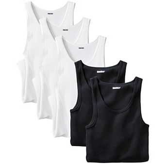 KingSize Men's Big & Tall 5-Pack Ribbed Cotton Tank Undershirt