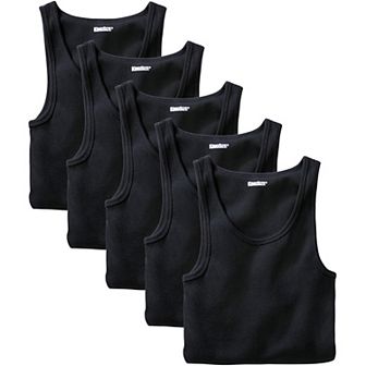 KingSize Men's Big & Tall Ribbed Cotton Tank Undershirt 5-Pack