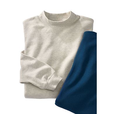 KingSize Men's Big & Tall Mock Turtleneck Long-Sleeve Cotton Tee