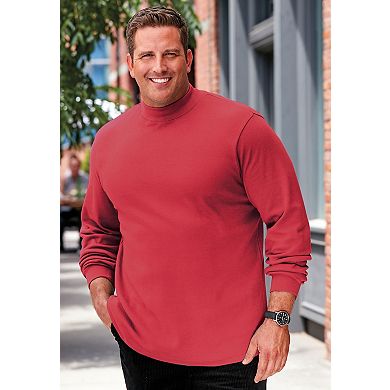 KingSize Men's Big & Tall Mock Turtleneck Long-Sleeve Cotton Tee