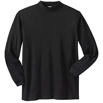 KingSize Men's Big & Tall Mock Turtleneck Long-Sleeve Cotton Tee