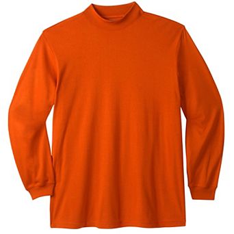 KingSize Men's Big & Tall Mock Turtleneck Long-Sleeve Cotton Tee