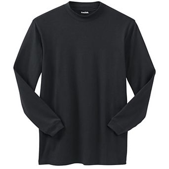 KingSize Men's Big & Tall Mock Turtleneck Long-Sleeve Cotton Tee
