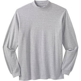 KingSize Men's Big & Tall Mock Turtleneck Long-Sleeve Cotton Tee
