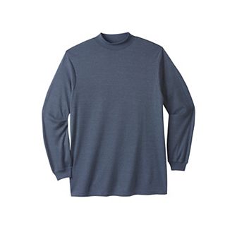 KingSize Men's Big & Tall Mock Turtleneck Long-Sleeve Cotton Tee