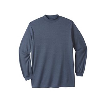 KingSize Men's Big & Tall Mock Turtleneck Long-Sleeve Cotton Tee
