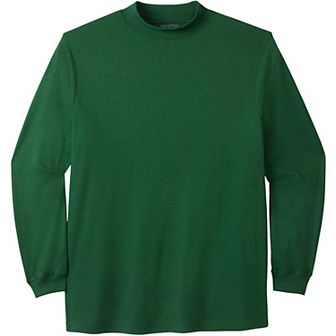 KingSize Men's Big & Tall Mock Turtleneck Long-Sleeve Cotton Tee