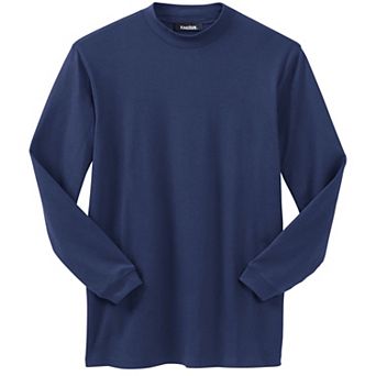 KingSize Men's Big & Tall Mock Turtleneck Long-Sleeve Cotton Tee